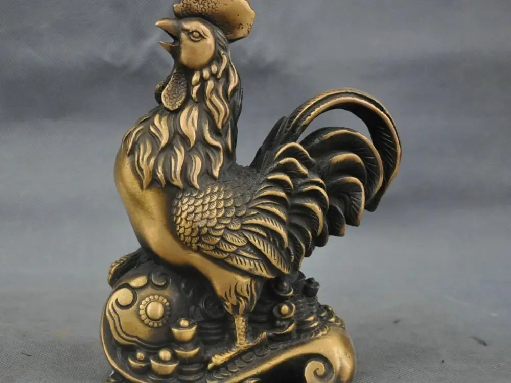7'' China Fengshui Zodiac Bronze Rooster Yuanbao Ingot Statue Blessing Wealth
7'' China Fengshui Zodiac Bronze Rooster Yuanbao Ingot Statue Blessing Wealth