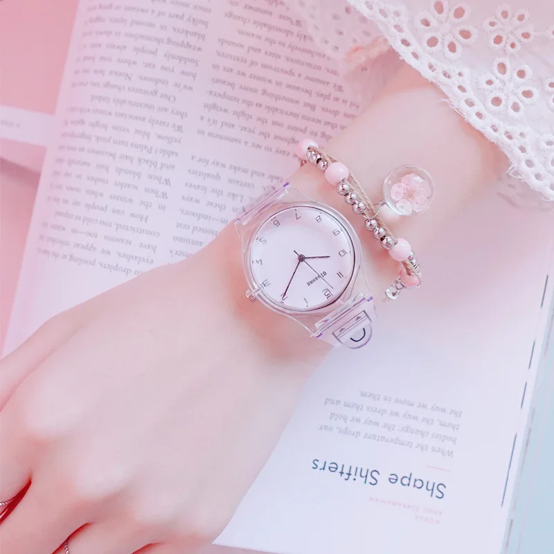Simple New Fashion Chic Watches Women Transparent Watch Ladies Sweet Women's Quartz Watch Female Wristwatch reloj mujer
Simple New Fashion Chic Watches Women Transparent Watch Ladies Sweet Women's Quartz Watch Female Wristwatch reloj mujer