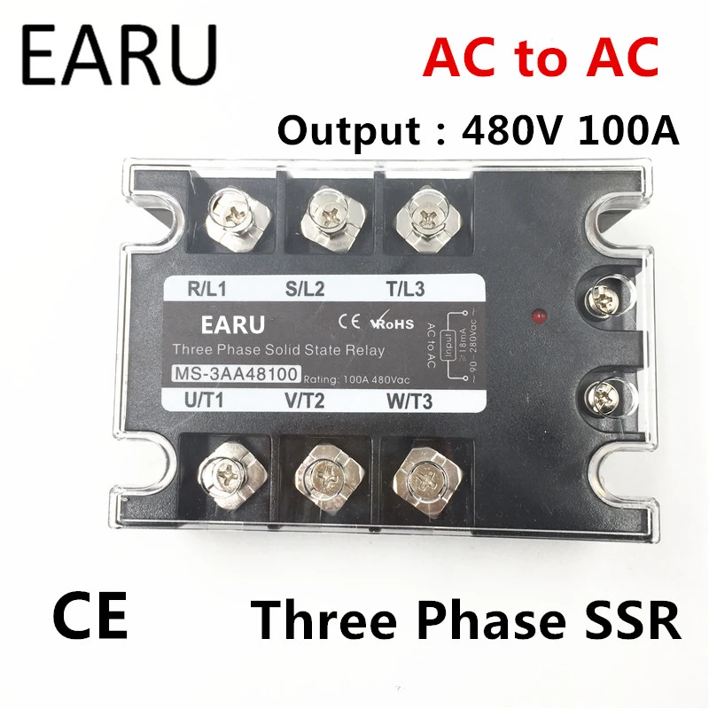 TSR-100AA SSR-100AA Three Phase Solid State Relay AC90-280V Input Control AC 30~480V Output Load 100A 3 Phase SSR Power AA48100
TSR-100AA SSR-100AA Three Phase Solid State Relay AC90-280V Input Control AC 30~480V Output Load 100A 3 Phase SSR Power AA48100