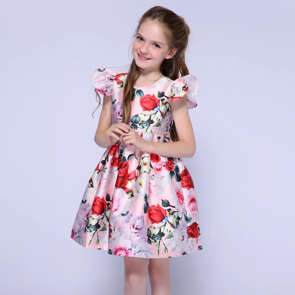 European and American style girls dress high quality Russian princess dress flower print children's dress summer dresses
European and American style girls dress high quality Russian princess dress flower print children's dress summer dresses