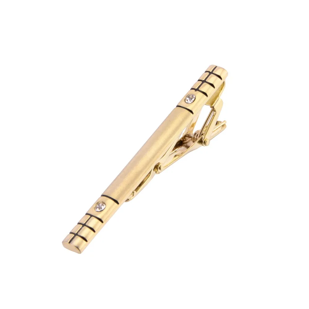 QiQiWu Men's Classic Tie Clip For Men Gold Rhinestone Pin Wedding Gifts for Mens Christmas Gift Bar | Украшения и аксессуары