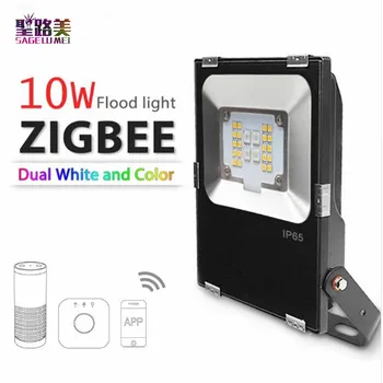 ZIGBEE LED 10W Floodlight RGB+CCT warm white and cool white Dual white zigbee light link LED Lamp AC110-240V APP work echoplus
ZIGBEE LED 10W Floodlight RGB+CCT warm white and cool white Dual white zigbee light link LED Lamp AC110-240V APP work echoplus