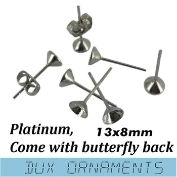 Bezel Cabochon rhinestone Setting Earring stud post Platinum nickel rhodium plated with butterfly DIY Jewelry Making 13x8mm
Bezel Cabochon rhinestone Setting Earring stud post Platinum nickel rhodium plated with butterfly DIY Jewelry Making 13x8mm