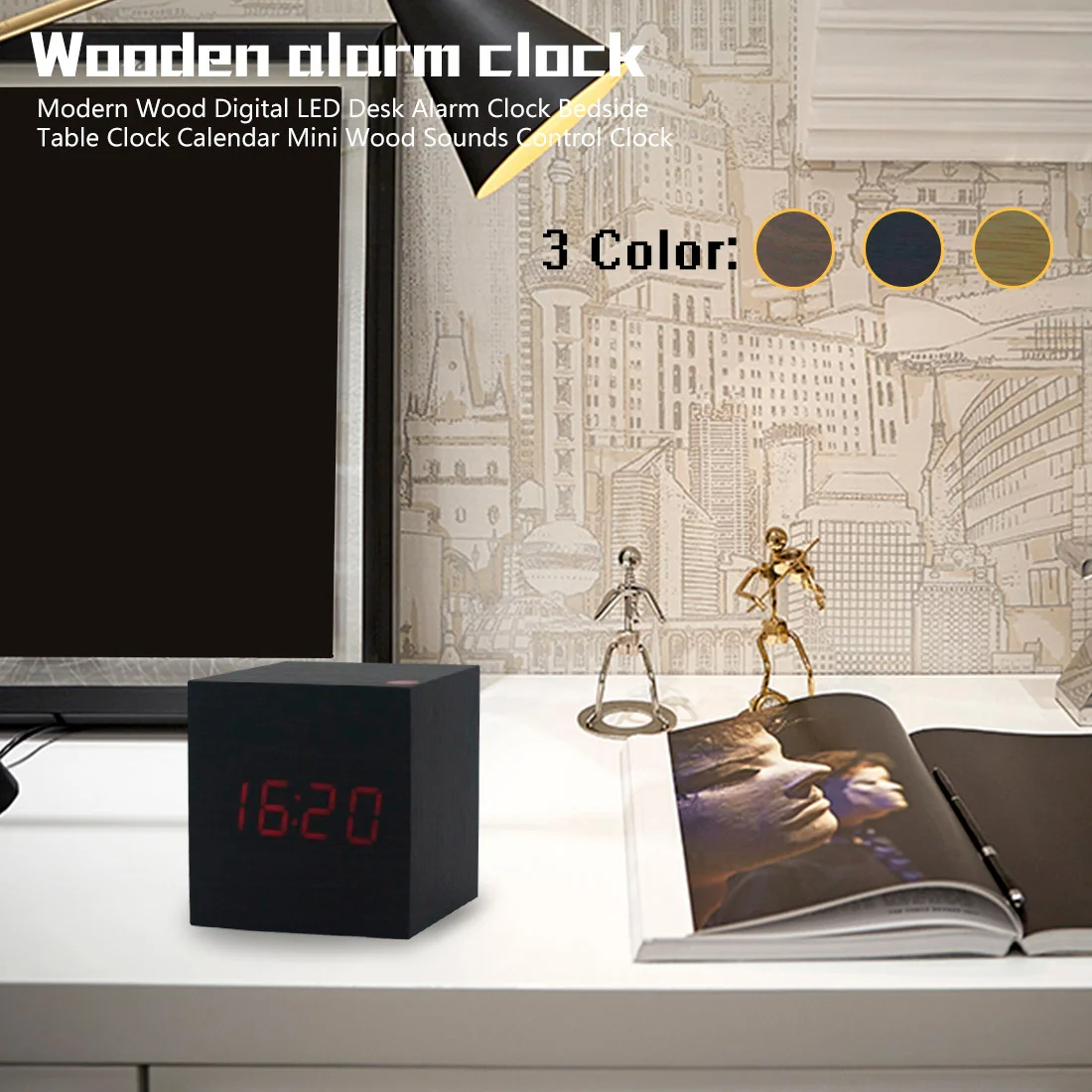 Mini Wood LED Electronic Clock Wooden Alarm Clock Voice Control Luminous Bedside Table Clock Students
Mini Wood LED Electronic Clock Wooden Alarm Clock Voice Control Luminous Bedside Table Clock Students