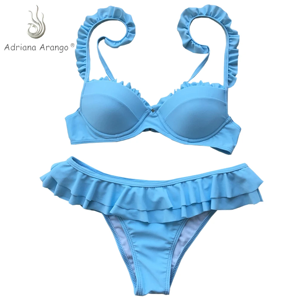 Adriana Arango 2019 Sexy Swimwear Solid Push up Bikini Women Ruffle Bikini Swimsuit Summer Beach Bathing Suit
Adriana Arango 2019 Sexy Swimwear Solid Push up Bikini Women Ruffle Bikini Swimsuit Summer Beach Bathing Suit