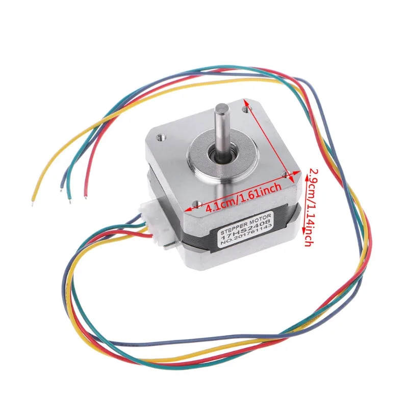 Two phase hybrid 42mm*28mm stepping motor NEMA17 17HS2408 0.6A 1.5W Stepper motor for 3D printer
Two phase hybrid 42mm*28mm stepping motor NEMA17 17HS2408 0.6A 1.5W Stepper motor for 3D printer