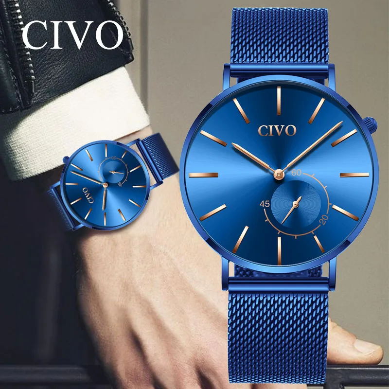 CIVO Luxury Watch Men'S Waterproof Sport Quartz Watches Black Steel Mesh Business Reloj Hombre 2019 Erkek Kol Saati Men Clock
CIVO Luxury Watch Men'S Waterproof Sport Quartz Watches Black Steel Mesh Business Reloj Hombre 2019 Erkek Kol Saati Men Clock