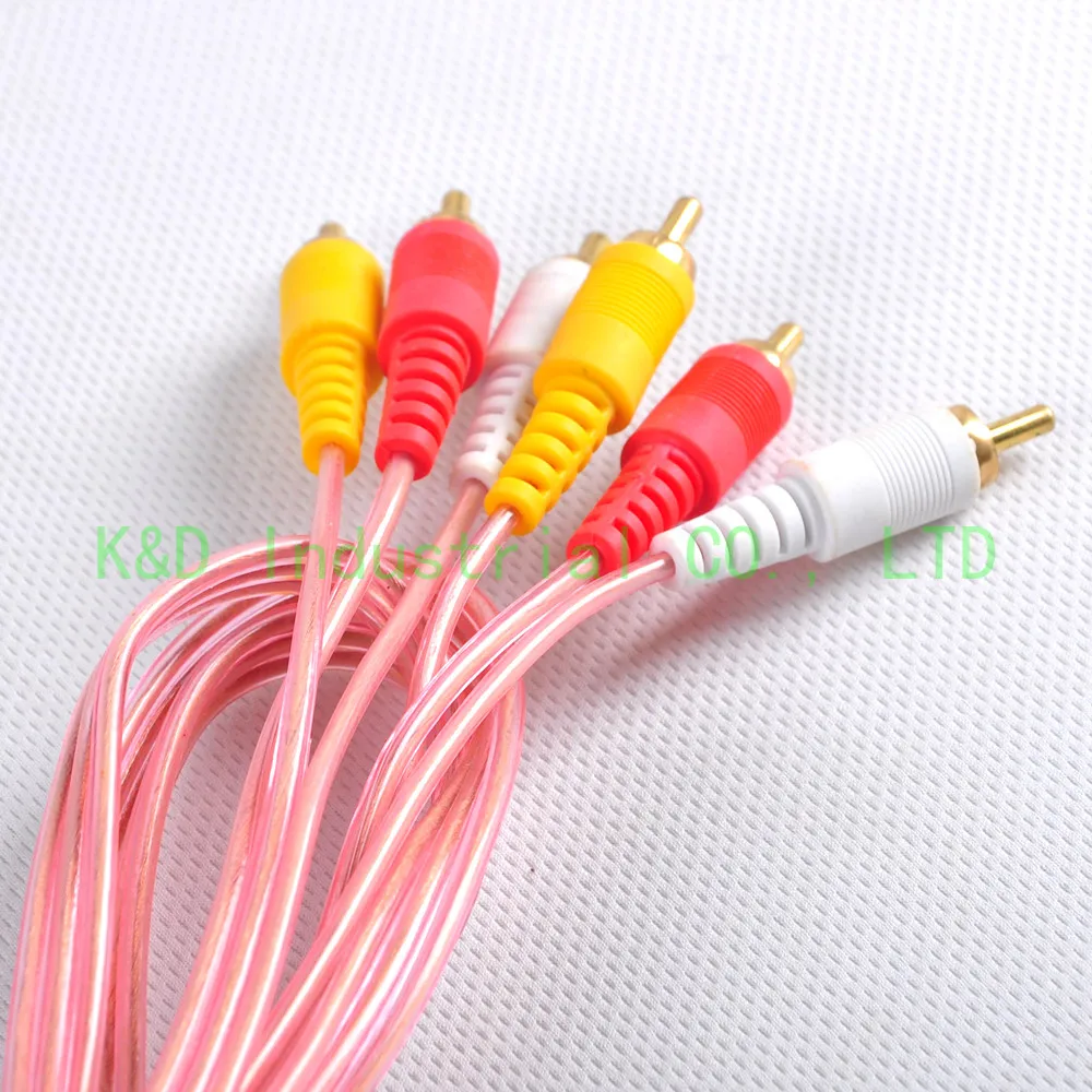 1 шт. розовый 3 RCA папа на 5 М адаптер Шнур Джек стерео кабель Аудио Видео AV патч-корд
