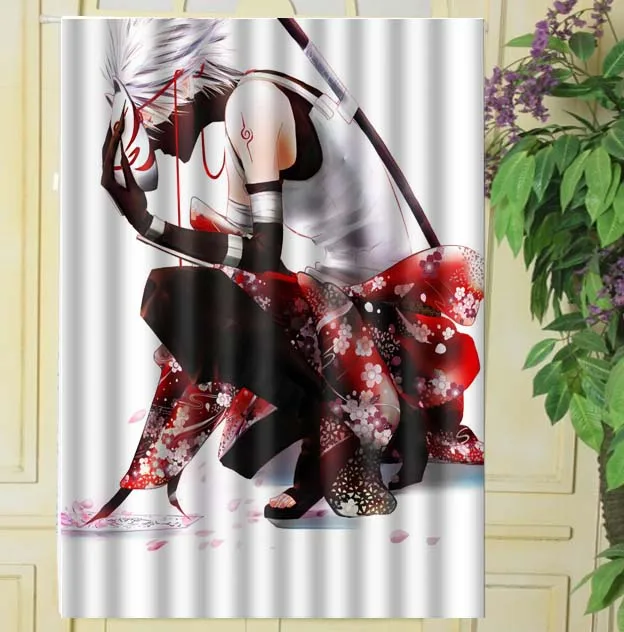 Custom 80x140cm kakashi hatake Anime Cotton Polyester Kitchen Window Curtains Room Divider window door curtain | Обустройство дома