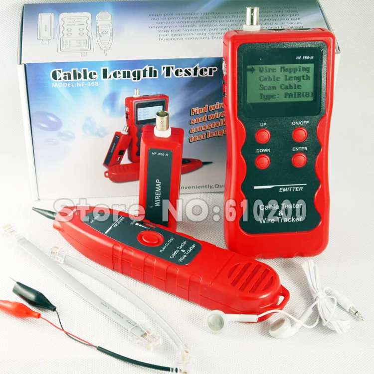 Free Shipping NEW English version Cable length Tester Wire Tracker Cable Scanner Breakpoint Tester FOR RJ45/RJ11/BNC/USB NF-868
Free Shipping NEW English version Cable length Tester Wire Tracker Cable Scanner Breakpoint Tester FOR RJ45/RJ11/BNC/USB NF-868