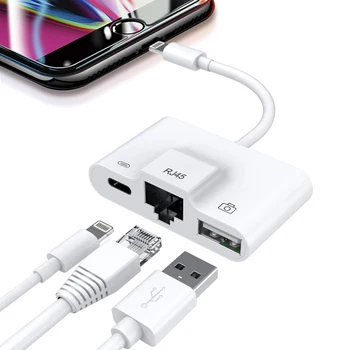 High Speed Adapter for Lightniing to RJ45 Ethernet LAN Wired Networrk for iPhone/iPad with charging and USB 3 camera reader port
High Speed Adapter for Lightniing to RJ45 Ethernet LAN Wired Networrk for iPhone/iPad with charging and USB 3 camera reader port