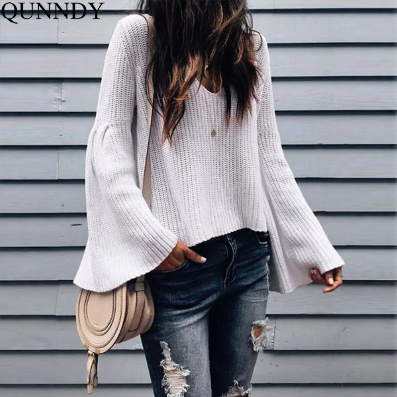 Qunndy Women Sweater Pullover Basic Rib Knitted Cotton Tops Solid V Neck Essential Jumper Long Sleeve Sweaters Pull Femme Hiver
Qunndy Women Sweater Pullover Basic Rib Knitted Cotton Tops Solid V Neck Essential Jumper Long Sleeve Sweaters Pull Femme Hiver
