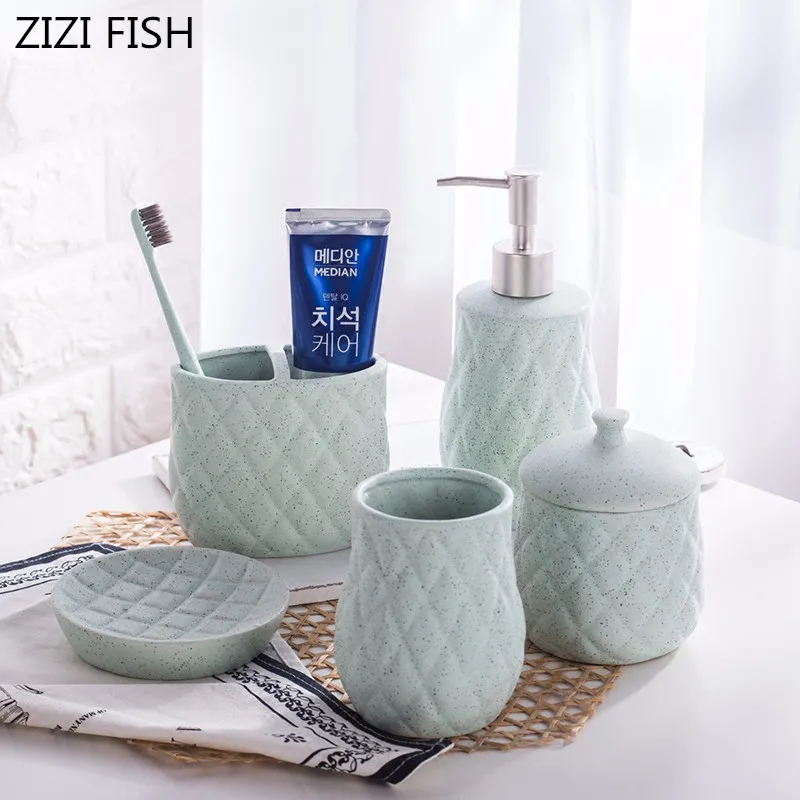 Plaid ceramic Bathroom set/soap holder/soap dispenser /Toothpaste Holders/Bathroom Tumblers/Cotton swab box/Bathroom Products
Plaid ceramic Bathroom set/soap holder/soap dispenser /Toothpaste Holders/Bathroom Tumblers/Cotton swab box/Bathroom Products