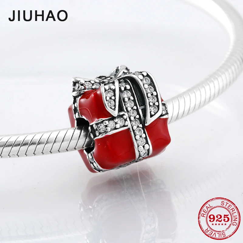 Christmas present 925 Sterling Silver red enamel gift box and CZ beads Fit Original Pandora Charm Bracelet Jewelry making
Christmas present 925 Sterling Silver red enamel gift box and CZ beads Fit Original Pandora Charm Bracelet Jewelry making