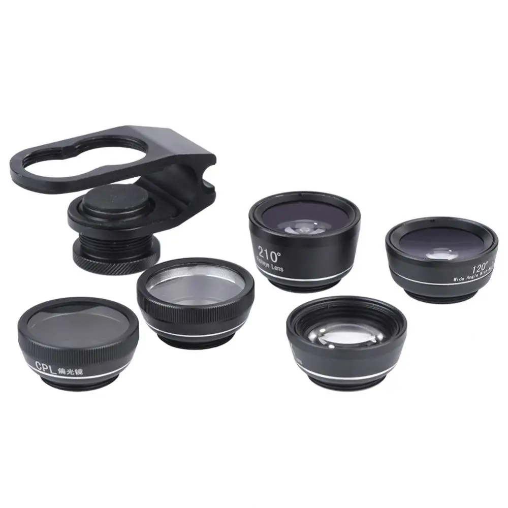 6 IN1 Mobile Phone Camera Lens Kits Fish Eye CPL 2X Telephoto Wide Angle/ Macro Lens M17 x 0.75 for iPhone Samsung Xiaomi Redmi
6 IN1 Mobile Phone Camera Lens Kits Fish Eye CPL 2X Telephoto Wide Angle/ Macro Lens M17 x 0.75 for iPhone Samsung Xiaomi Redmi