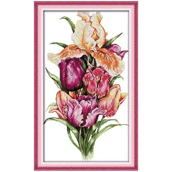 Counted Cross Stitch 11CT 14CT Cross Stitch Set Wholesale flower Cross-stitch Kit Embroidery Needlework Noble tulips Patterns
Counted Cross Stitch 11CT 14CT Cross Stitch Set Wholesale flower Cross-stitch Kit Embroidery Needlework Noble tulips Patterns