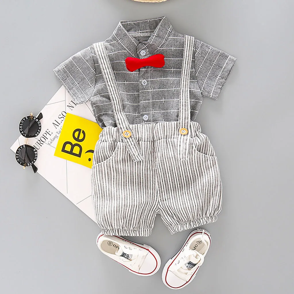 Lovely Kids Baby Boys Gentleman Striped Bow Tie T-Shirt Tops + Fashion Shorts Overalls Comfortable Outfits Ropa De Ninos
Lovely Kids Baby Boys Gentleman Striped Bow Tie T-Shirt Tops + Fashion Shorts Overalls Comfortable Outfits Ropa De Ninos