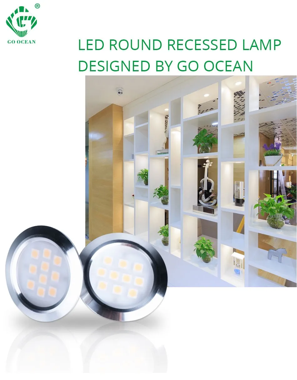 LED Under Cabinet Light Round Closet Shelf Lighting Under Kitchen Cupboard Lamps 220V Counter Showcase Bookshelf Exhibition Lamp1