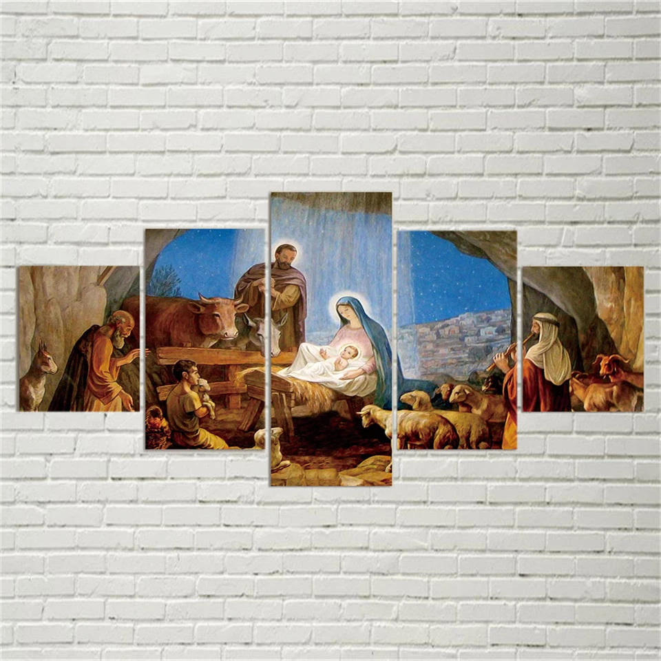 5D Full DIY 5 Panel 5d diamond painting Birth Christian Jesus Cross Stitch Mosaic Decor Christmas gift
5D Full DIY 5 Panel 5d diamond painting Birth Christian Jesus Cross Stitch Mosaic Decor Christmas gift