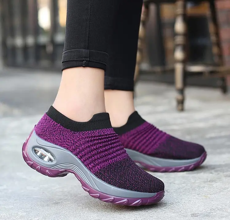 Ymombest Womens Walking Shoes Breathable Mesh Slip on Yoga Sneakers Running Light Shoes