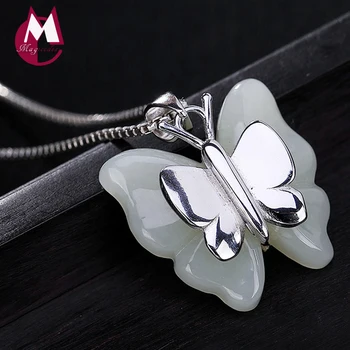 2019 Mother's Day Jade Natural stone Insect Butterfly Pendant 100% Real 925 Sterling Silver Women Necklace pendant Jewelry P015
2019 Mother's Day Jade Natural stone Insect Butterfly Pendant 100% Real 925 Sterling Silver Women Necklace pendant Jewelry P015