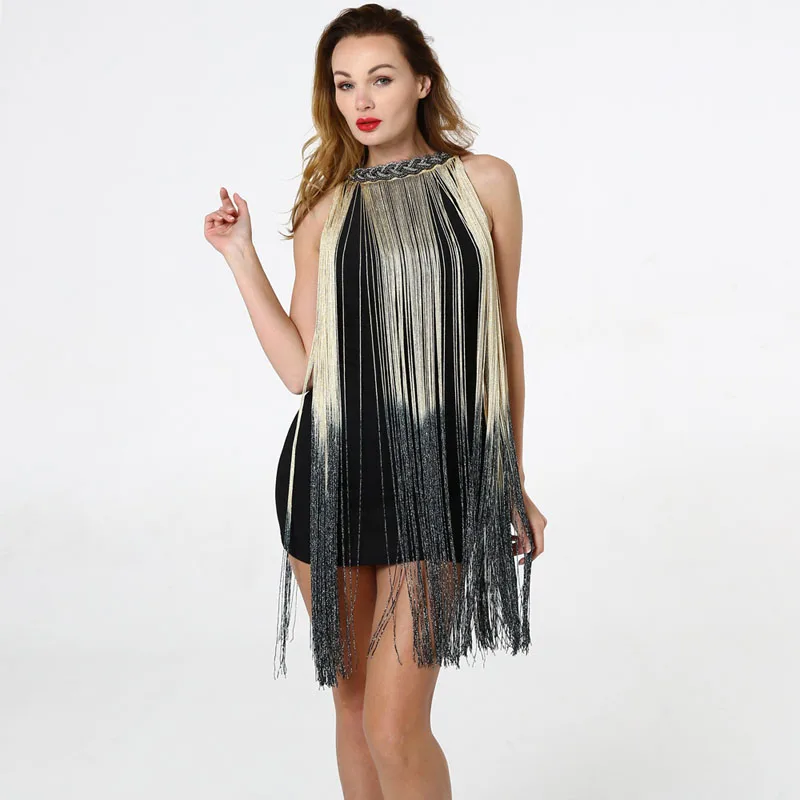 BLINGSTORY Off Shoulder Turtleneck Gradient Chain Neck Tassel 1920s Flapper Dress Great Gatsby Party Fringe Dresses Falda Flecos
BLINGSTORY Off Shoulder Turtleneck Gradient Chain Neck Tassel 1920s Flapper Dress Great Gatsby Party Fringe Dresses Falda Flecos