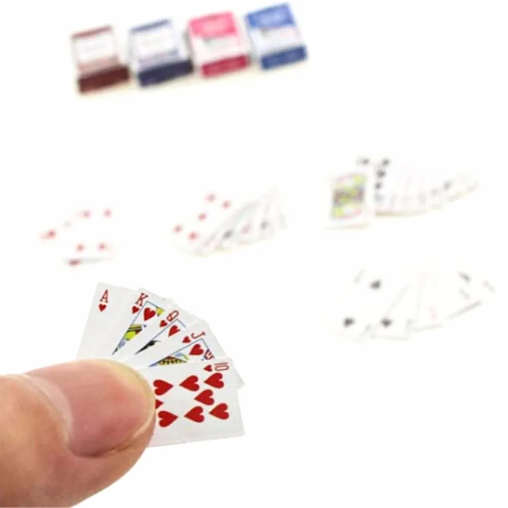 1 Set Mini 1:12 Dollhouse Poker Cards Playing Game creatiive Miniatures Poker Home Decor for BJD Kurhn Doll Accessories
1 Set Mini 1:12 Dollhouse Poker Cards Playing Game creatiive Miniatures Poker Home Decor for BJD Kurhn Doll Accessories