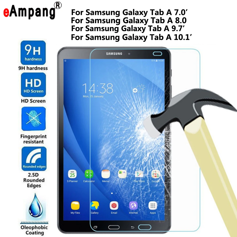 Tempered Glass for Samsung Galaxy TabA Tab A 7.0 T280 T285 8.0 T350 T355 9.7 T580 P580 10.1 T550 T555 Tablet Screen Protector
Tempered Glass for Samsung Galaxy TabA Tab A 7.0 T280 T285 8.0 T350 T355 9.7 T580 P580 10.1 T550 T555 Tablet Screen Protector