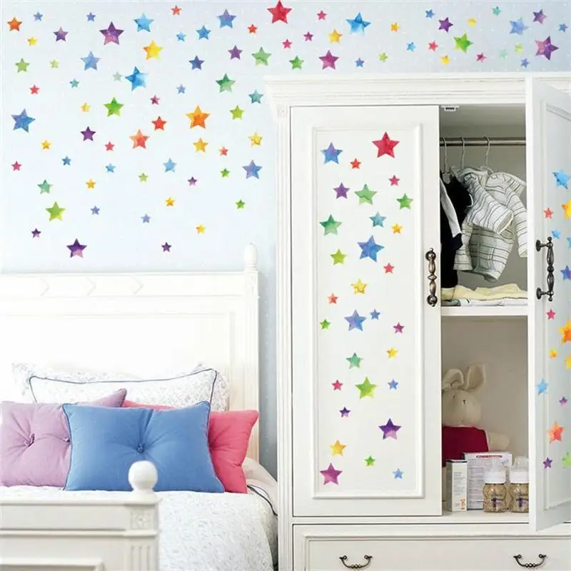 67pcs/set Colorful Starry Wall Stickers For Kids Rooms Cute Stars Wall Decals Baby Nursery Home Decor DIY PVC Sticker Mural
67pcs/set Colorful Starry Wall Stickers For Kids Rooms Cute Stars Wall Decals Baby Nursery Home Decor DIY PVC Sticker Mural