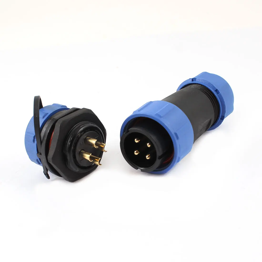 

Ac 500V 30A 21Mm Panel Mount Thread Hole Cable Gland 4 Pin Terminal Connector Aviation Plug W Waterproof Cap