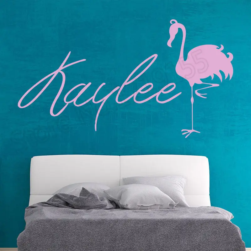 Наклейка на стену с изображением фламинго для детей Виниловая наклейка в спальню