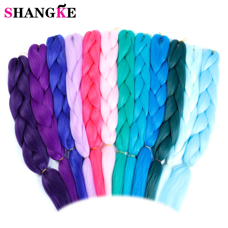 Shangke Pink Purple Blue Blonde Color Synthetic Kanekalon Jumbo