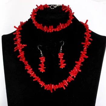 Bohemia Red Coral Beads Bridal Jewelry Sets Collares Handmade Chain Necklace/ Drop Earrings/Bracelet Jewelry Set For Womem
Bohemia Red Coral Beads Bridal Jewelry Sets Collares Handmade Chain Necklace/ Drop Earrings/Bracelet Jewelry Set For Womem