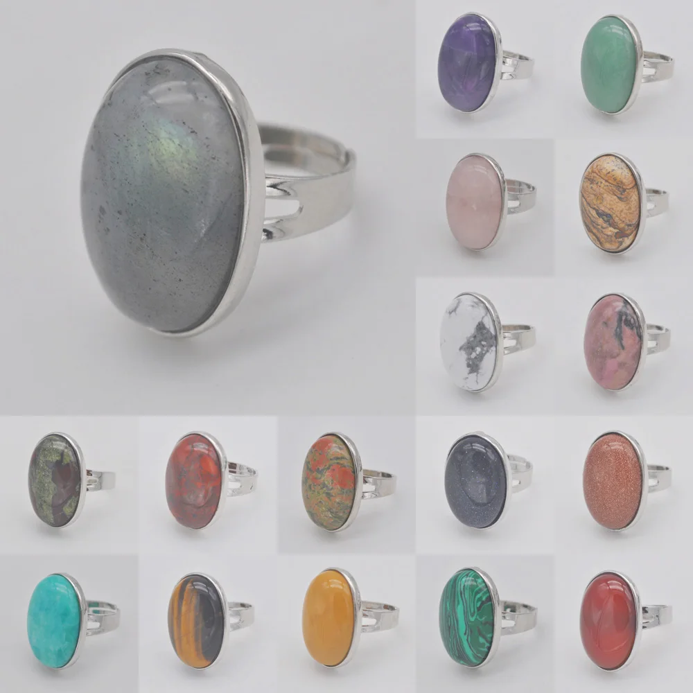 Labradorite/Amazonite/Aventurine/Tigereye/Carnelian/Crystal/Mookaite Stone Oval GEM Finger Ring Jewelry Size 8-9 X101-X127
Labradorite/Amazonite/Aventurine/Tigereye/Carnelian/Crystal/Mookaite Stone Oval GEM Finger Ring Jewelry Size 8-9 X101-X127