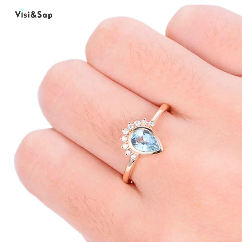 Visisap Pear Shape CZ Wedding Rings for Women Ocean Blue Water Drop Stone Ring Fashion Accessories Dropshipping B2290
Visisap Pear Shape CZ Wedding Rings for Women Ocean Blue Water Drop Stone Ring Fashion Accessories Dropshipping B2290
