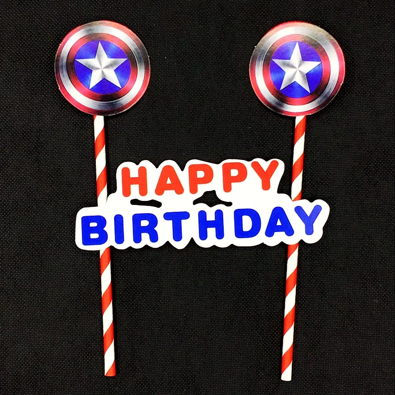 1set Happy Birthday Superhero Captain Shield Cake Topper Party Banner Straw Cupcake Flag Kids Boy Birthday Party Decoration top
1set Happy Birthday Superhero Captain Shield Cake Topper Party Banner Straw Cupcake Flag Kids Boy Birthday Party Decoration top