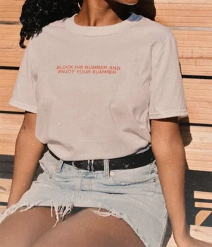 sunfiz YF Block Him Number and Enjoy Your Summer Red Letter Printed T Shirt Women Fashion Personal Tee Tops
sunfiz YF Block Him Number and Enjoy Your Summer Red Letter Printed T Shirt Women Fashion Personal Tee Tops