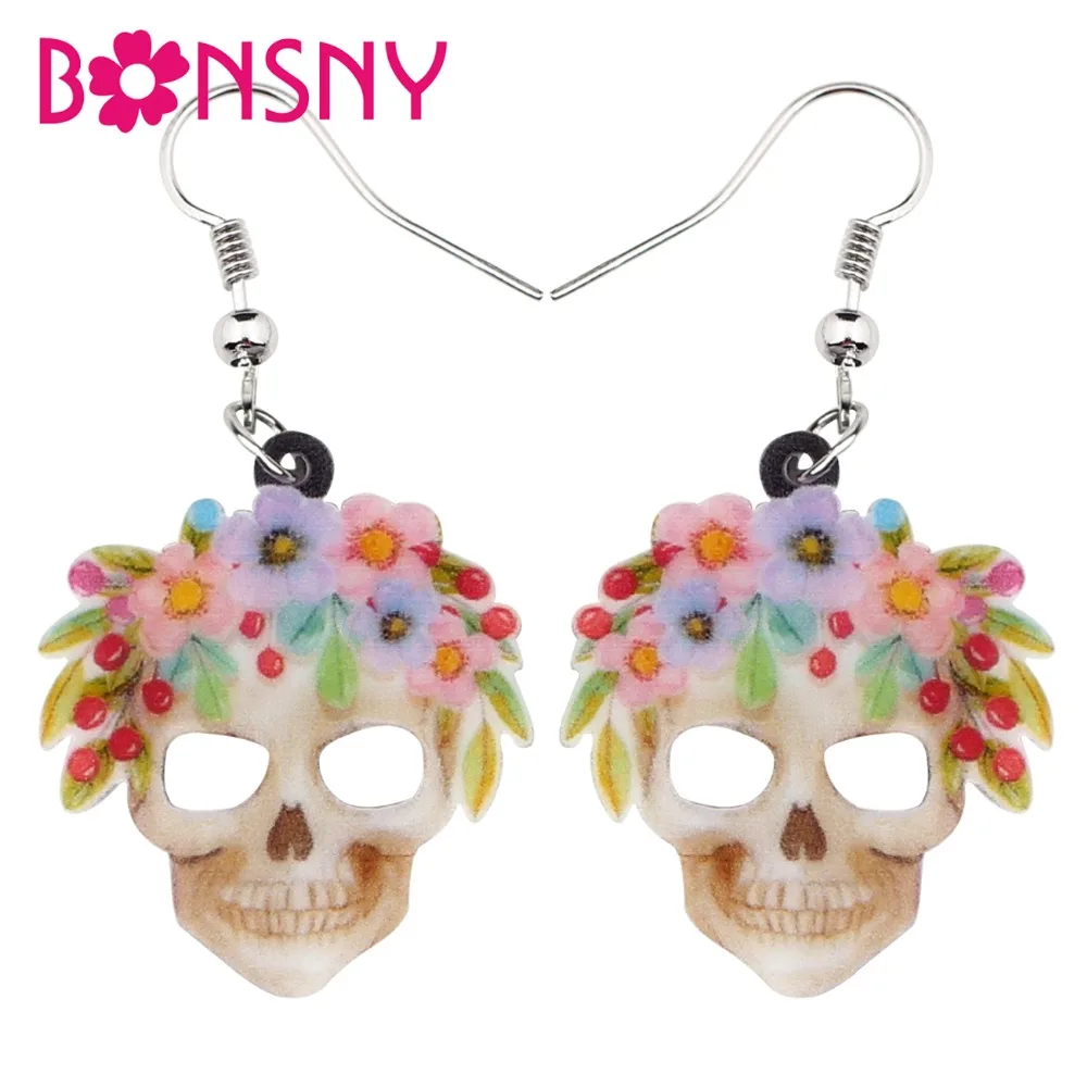 Bonsny Acrylic Elegant Halloween Smile Skull Skeleton Earrings Drop Dangle Novelty Punk Jewelry For Women Girls Gift Original
Bonsny Acrylic Elegant Halloween Smile Skull Skeleton Earrings Drop Dangle Novelty Punk Jewelry For Women Girls Gift Original