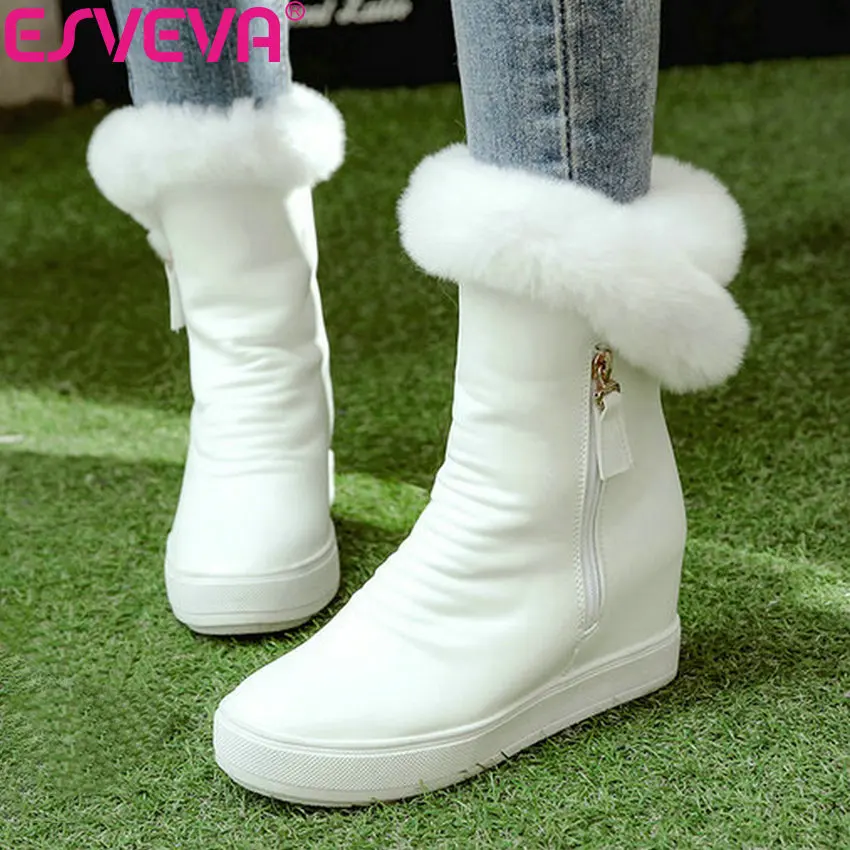 ESVEVA 2019 Woman Boots Height Increasing Western Style Snow Boots High Heel Zip Round Toe Boots Concise Women Ankle Boots 34-40
ESVEVA 2019 Woman Boots Height Increasing Western Style Snow Boots High Heel Zip Round Toe Boots Concise Women Ankle Boots 34-40