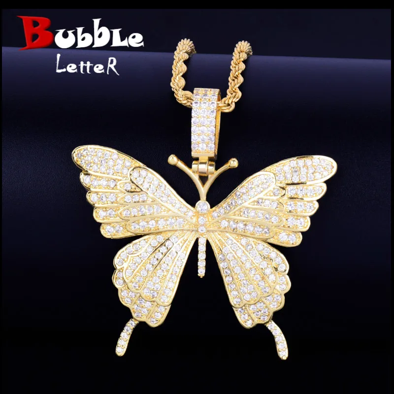 Animal Butterfly Necklace & Pendant Iced Out Tennis Chain Gold Silver AAA Cubic Zircon Men's Women Hip hop Rock Jewelry
Animal Butterfly Necklace & Pendant Iced Out Tennis Chain Gold Silver AAA Cubic Zircon Men's Women Hip hop Rock Jewelry