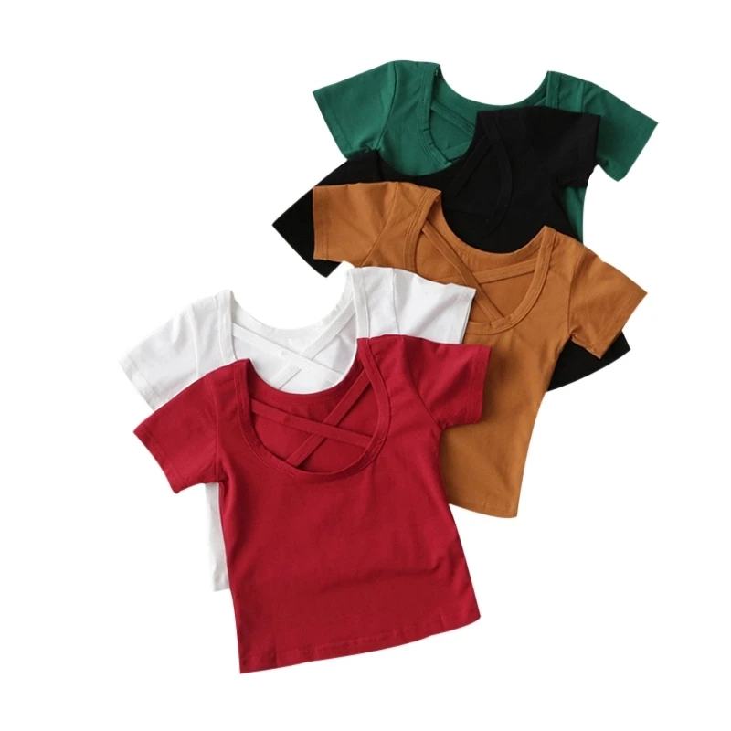X Cross Back Design Baby Girls T-shirts All-match Children Summer Tops Tee Solid Color Girl T Shirt Cotton Blouse Kids Clothes
X Cross Back Design Baby Girls T-shirts All-match Children Summer Tops Tee Solid Color Girl T Shirt Cotton Blouse Kids Clothes