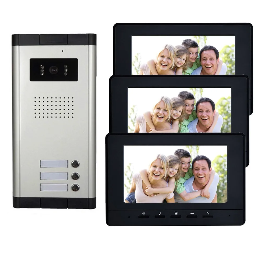 3 Units Apartment intercom system Video Door Phone Door Intercom HD Camera 7" Monitor video Doorbell for 3 Household
3 Units Apartment intercom system Video Door Phone Door Intercom HD Camera 7" Monitor video Doorbell for 3 Household