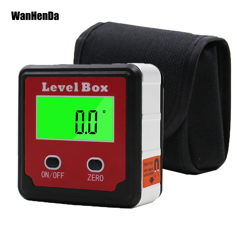 Red Precision digital protractor inclinometer Level box digital angle finder Bevel Box with magnet base
Red Precision digital protractor inclinometer Level box digital angle finder Bevel Box with magnet base