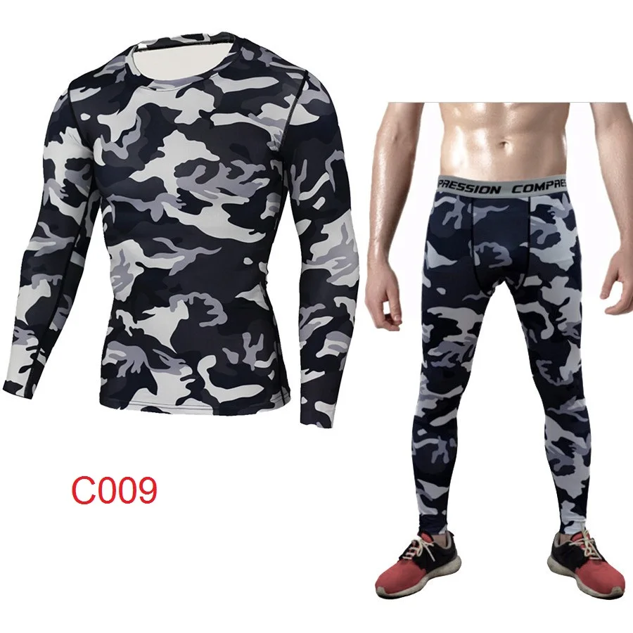 

Men's Compression Run Jogging Suits Clothes Sports Set 3xl Long Sleeves T-shirt And Pants Gym Fitness Workout Tights Clothing