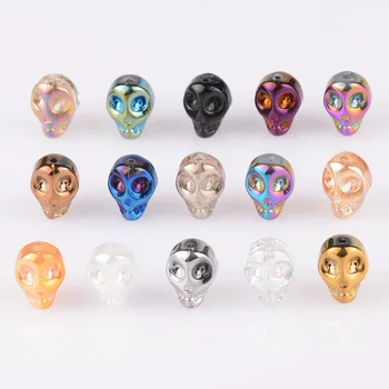 

China Top quality 20pcs/lot Skull Crystal Glass Loose Spacer Beads 10x8x7mm diy