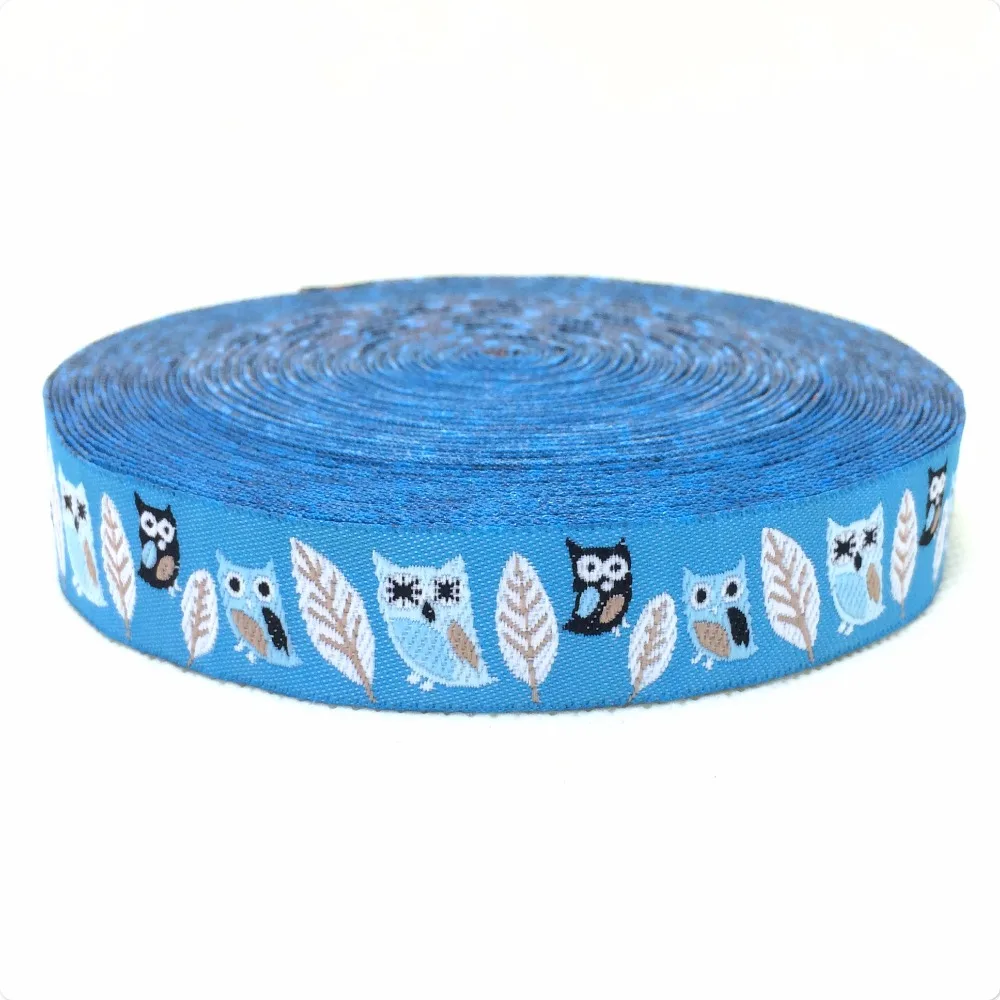 

Zakka handmade accessories ribbon laciness 16mm owl Cartoon ribbon woven Jacquard Ribbon KTZD15102226