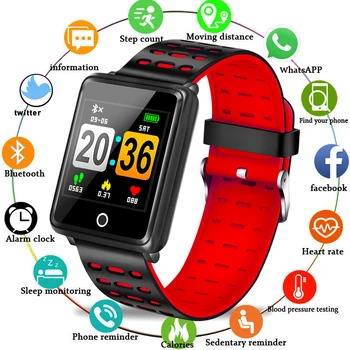 

LIGE Sport Watch Depth IP68 Waterproof Smart Bracelet Blood Pressure Heart Rate Monitor Calorie Pedometer Information Reminder