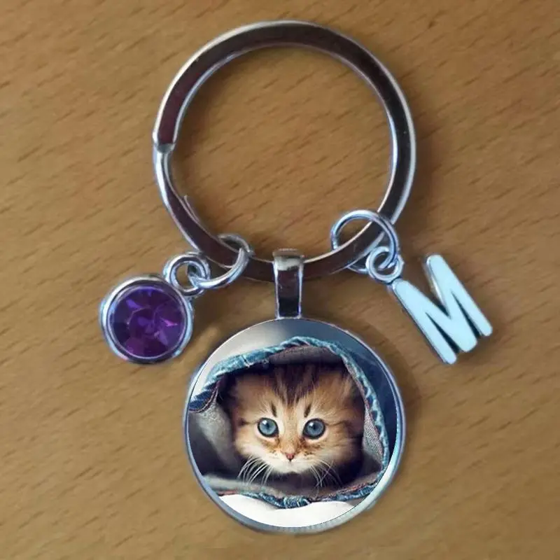New Fashion Cat Pendant Keychain Glass Vintage Bronze Keychain Women Fashion Jewelry
New Fashion Cat Pendant Keychain Glass Vintage Bronze Keychain Women Fashion Jewelry