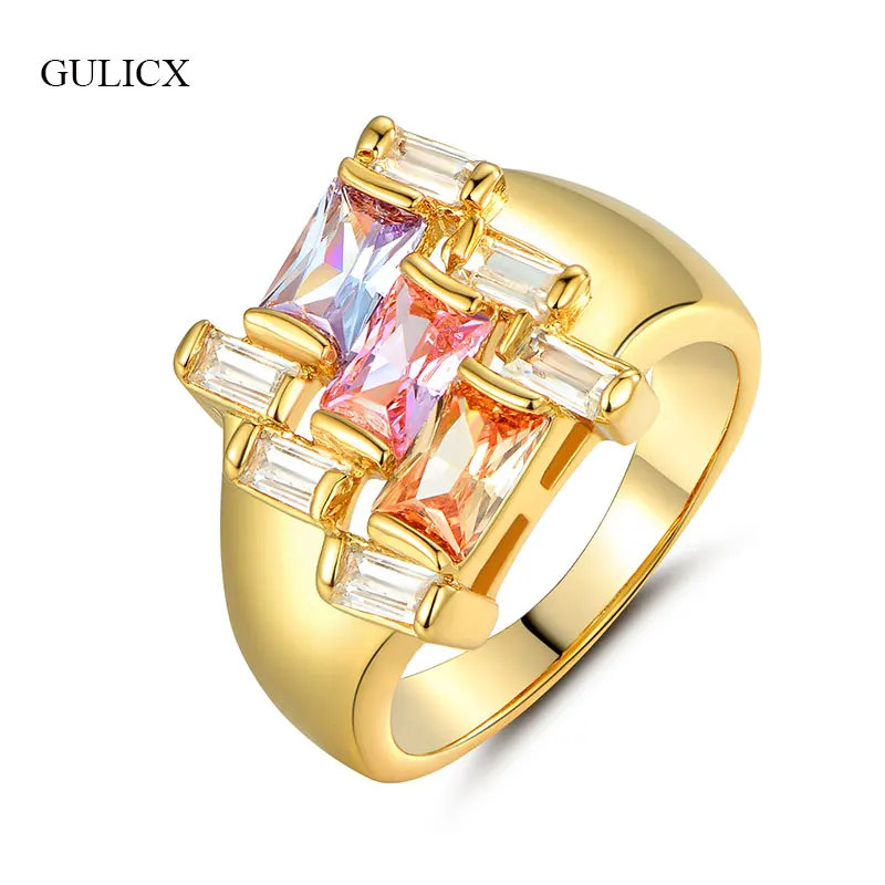 GULICX Size 9 Large Scattered Stack Gold-Color Colorful Crystal Zircon CZ Cocktail Party Rings For Women Female Jewelry R213
GULICX Size 9 Large Scattered Stack Gold-Color Colorful Crystal Zircon CZ Cocktail Party Rings For Women Female Jewelry R213