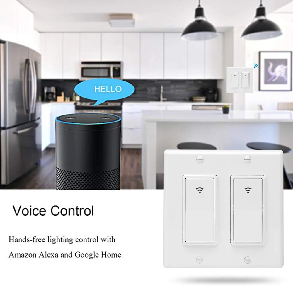 WiFi Smart Wall Light Switch Timing Function Suit for 1/2/3 Gang Switch Box Works with Alexa Google Home US Version
WiFi Smart Wall Light Switch Timing Function Suit for 1/2/3 Gang Switch Box Works with Alexa Google Home US Version